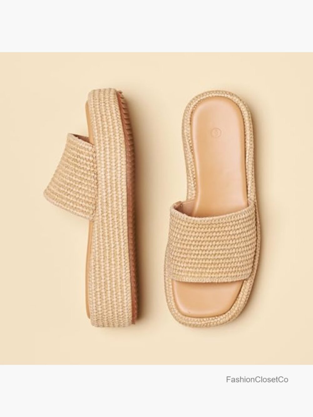 Jute Platform Espadrille Sandals - Slip On Wedges with Ankle Strap - Bohemia - Picture 6 of 7